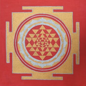 "Shri Yantra 30×30cm…" başlıklı Tablo Наталья Поповцева tarafından, Orijinal sanat, Petrol
