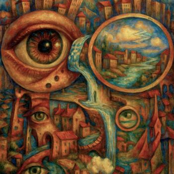 Painting titled "F" by Spencer John Derry, Original Artwork, AI generated image