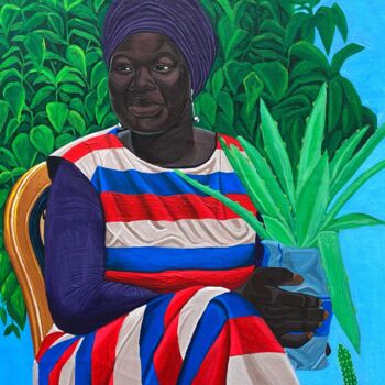 Ζωγραφική με τίτλο "Naniba" από Awe Haiwe, Αυθεντικά έργα τέχνης, Ακρυλικό