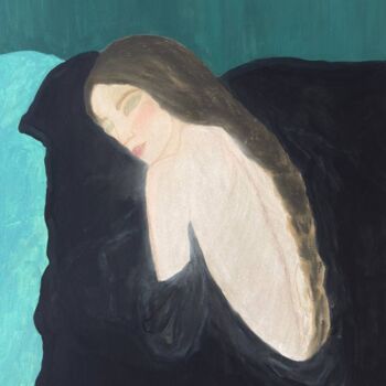 Malarstwo zatytułowany „In the arms of sleep” autorstwa Lidiya Kovalevich, Oryginalna praca, Akryl