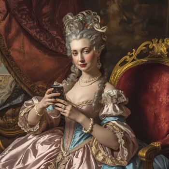 Digitale Kunst mit dem Titel "Who calls me" von Farouk Ferrah, Original-Kunstwerk, KI-generiertes Bild