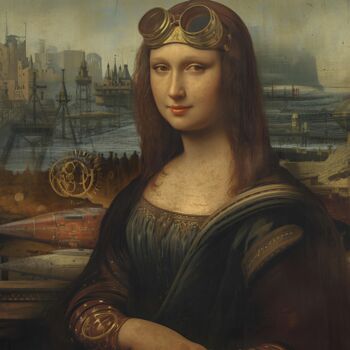 Digitale Kunst mit dem Titel "Mona Lisa 1" von Farouk Ferrah, Original-Kunstwerk, KI-generiertes Bild Auf Plexiglas montiert