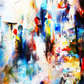 "Bewegung im Farbens…" başlıklı Tablo Lee Eggstein tarafından, Orijinal sanat, Akrilik Ahşap Sedye çerçevesi üzerine monte e…