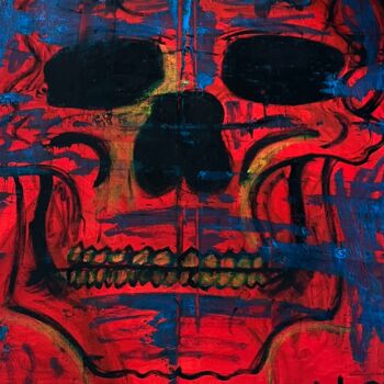 Painting titled "The Skull" by Artocean, Original Artwork, Acrylic