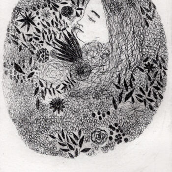 "Ophélie 2 sur 50 gr…" başlıklı Baskıresim Valérie Belmokhtar tarafından, Orijinal sanat, Gravür