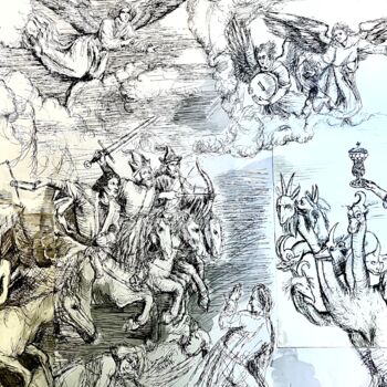 "Apocalypse (Durer)" başlıklı Resim Nicolas Hervieu tarafından, Orijinal sanat, Işaretleyici