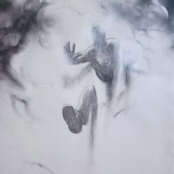 "Le passe-muraille" başlıklı Resim Bruno Nugeron tarafından, Orijinal sanat, Karakalem Karton üzerine monte edilmiş