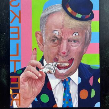 Painting titled "Helter Skelter" by James Earley, Original Artwork, Oil Mounted on Wood Stretcher frame