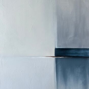 Painting titled "Cliff – Minimalist…" by Tatiana Skrynnikova, Original Artwork, Oil Mounted on Other rigid panel