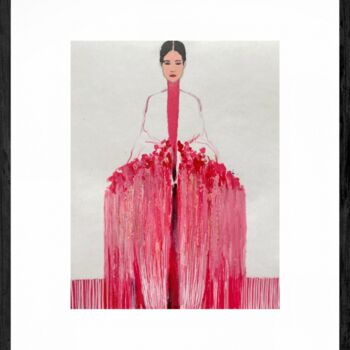 图画 标题为““Girl with a Bouque…” 由Incognito, 原创艺术品, 丙烯 安装在纸板上