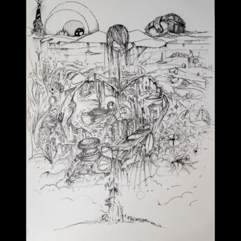Dessin intitulée "Visión" par Wenceslao Perez-Millan Garcia, Œuvre d'art originale, Encre