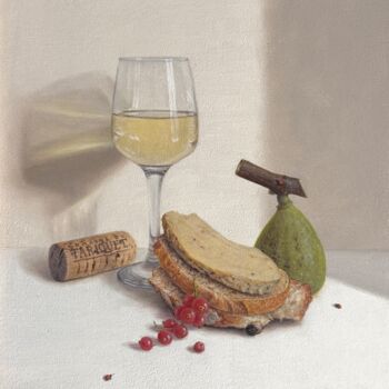 Peinture intitulée "Dégustation du foie…" par Reza Sarrafi, Œuvre d'art originale, Huile