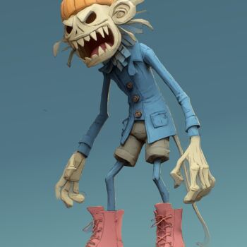 Digitale Kunst mit dem Titel "Monstre halloween-2" von Virginie Gérôme, Original-Kunstwerk, KI-generiertes Bild