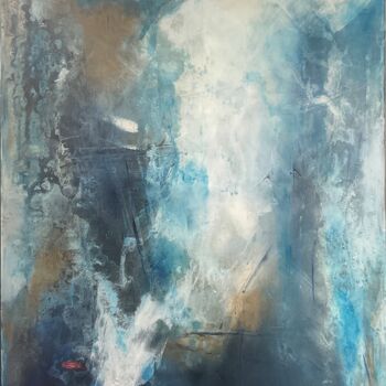 Painting titled "Dans le silence ble…" by Christine Barth Mroz, Original Artwork, Acrylic Mounted on Wood Stretcher frame