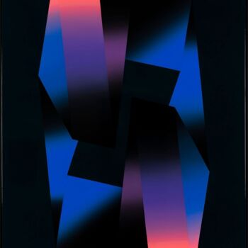 Peinture intitulée "Cube offshore 04" par Arthur Dorval, Œuvre d'art originale, Acrylique Monté sur Châssis en bois