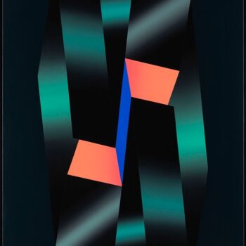 Peinture intitulée "Cube offshore 01" par Arthur Dorval, Œuvre d'art originale, Acrylique Monté sur Châssis en bois