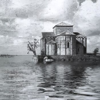 Dessin intitulée "TALMONT-SUR-GIRONDE" par Michel Schaillée, Œuvre d'art originale, Graphite