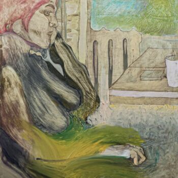 Картина под названием "Model in Interior b…" - Art Dalyna, Подлинное произведение искусства, Масло