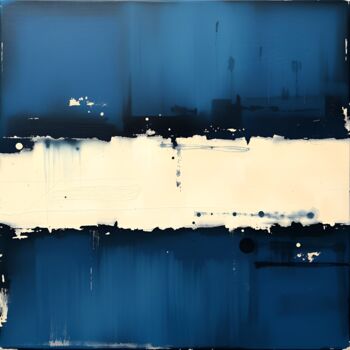 Digital Arts με τίτλο "Serene Blue White C…" από Stellaartist001, Αυθεντικά έργα τέχνης, Εικόνα που δημιουργήθηκε με AI