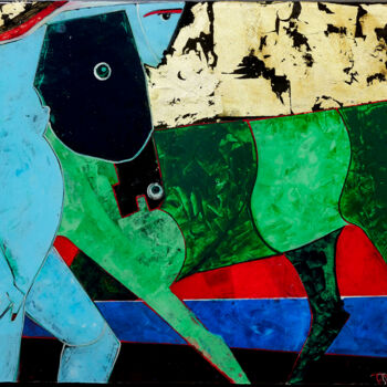 Peinture intitulée "Together Again" par Theo Mackaay, Œuvre d'art originale, Acrylique Monté sur Aluminium