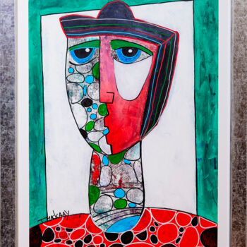 Peinture intitulée "Colourful Face" par Theo Mackaay, Œuvre d'art originale, Acrylique
