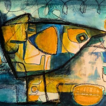 Schilderij getiteld "I'm a bluebird" door Thia Path, Origineel Kunstwerk, Olie