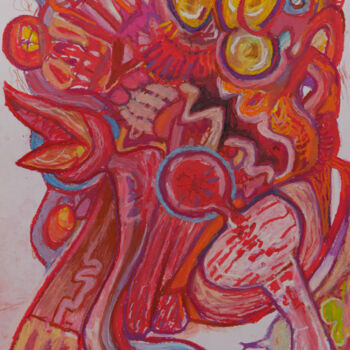 Peinture intitulée "Beams Of Voices" par Kira Feofanov (KirAinVoiD), Œuvre d'art originale, Pastel