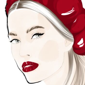 Digital Arts titled "The girl in the red…" by Ekaterina Kuklina, Original Artwork, 2D Digital Work