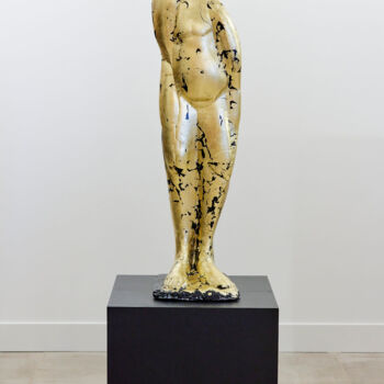 Sculpture intitulée "Golden Lady" par Theo Mackaay, Œuvre d'art originale, Bronze