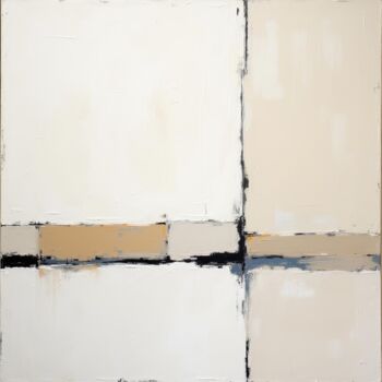 Digital Arts με τίτλο "Beige White Minimal…" από Stellaartist001, Αυθεντικά έργα τέχνης, Εικόνα που δημιουργήθηκε με AI