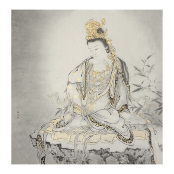 "《观自在菩萨》宣纸软片 工笔人物 20…" başlıklı Tablo Chuanbo Zhou tarafından, Orijinal sanat, Pigmentler