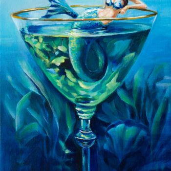 "Whimsical Mermaid A…" başlıklı Tablo Tutsi Nellis tarafından, Orijinal sanat, Akrilik