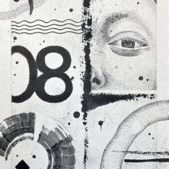 "WAV08" başlıklı Resim Pavel Tong tarafından, Orijinal sanat, Mürekkep