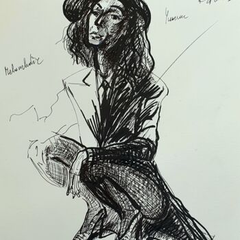 Рисунок под названием "Melancholie der Mar…" - Karibou Artist, Подлинное произведение искусства, Гелевая ручка