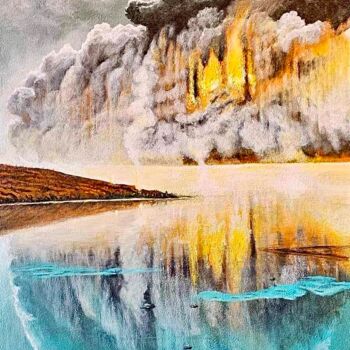 "Réflexion" başlıklı Tablo Monique Boudreau tarafından, Orijinal sanat, Akrilik Ahşap panel üzerine monte edilmiş