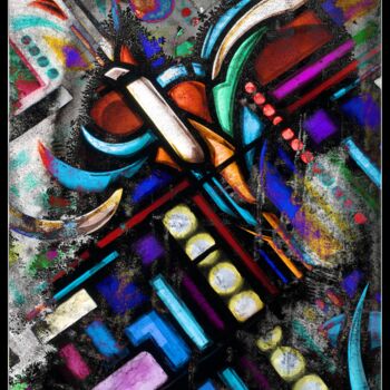 Photographie intitulée "Vitrail psychédéliq…" par Frederic Hodiesne, Œuvre d'art originale, Photographie numérique