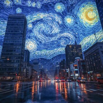 Digitale Kunst mit dem Titel "La ville selon Van…" von Farouk Ferrah, Original-Kunstwerk, Digitale Fotografie