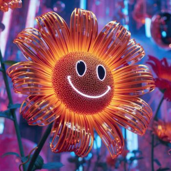 Digitale Kunst mit dem Titel "Happyness ..." von Farouk Ferrah, Original-Kunstwerk, KI-generiertes Bild