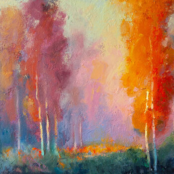 Painting titled "Fire and Mist" by Daria Zavadenko, Original Artwork, Oil