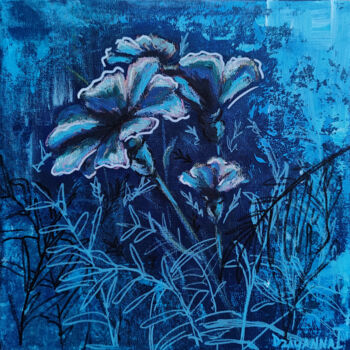 "Moonlit Marigolds" başlıklı Tablo Dziyana Ihnatsenka tarafından, Orijinal sanat, Akrilik