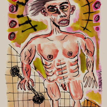 "Pectoman" başlıklı Resim Patrick Jannin tarafından, Orijinal sanat, Suluboya