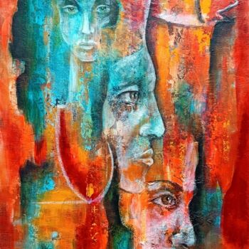 Painting titled "Маски" by Vladimir Pronkin, Original Artwork, Oil