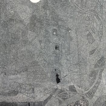 Dessin intitulée "Thornfield Hall" par Franklin David, Œuvre d'art originale, Stylo à bille