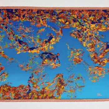 Peinture intitulée "Abstract retro styl…" par Stéphanie Lebeau, Œuvre d'art originale, Acrylique Monté sur Châssis en bois