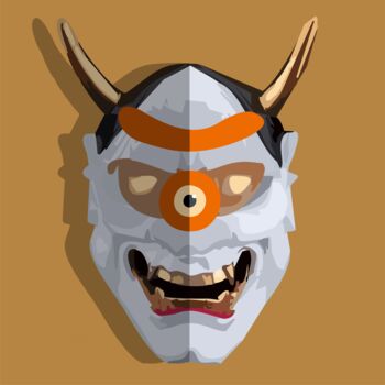 Цифровое искусство под названием "mascarojo 3" - Ojolo, Подлинное произведение искусства, Цифровая живопись