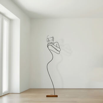 Skulptur mit dem Titel "Ammirarsi" von Giancarlo Morandi, Original-Kunstwerk, Draht