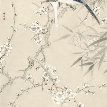 "《双清醉鹊》之一 宣纸软片 工笔花鸟…" başlıklı Tablo Chuanbo Zhou tarafından, Orijinal sanat, Suluboya