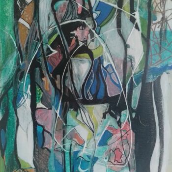 Painting titled "The Selfish Giant" by Jan O'Sullivan, Original Artwork, Acrylic Mounted on Wood Stretcher frame