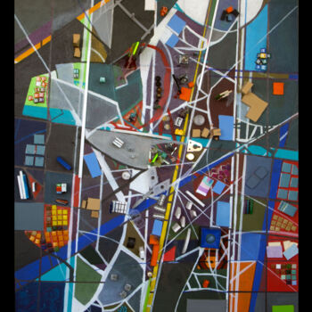 Peinture intitulée "GRANDE FORME ARCHIT…" par Edcha, Œuvre d'art originale, Acrylique Monté sur Panneau de bois