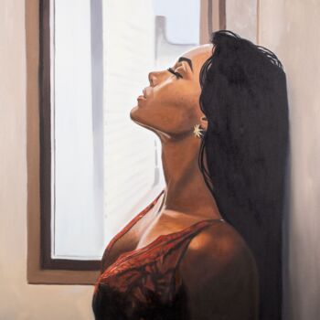 Ζωγραφική με τίτλο "Blow" από Yvan Favre, Αυθεντικά έργα τέχνης, Λάδι Τοποθετήθηκε στο Ξύλινο φορείο σκελετό